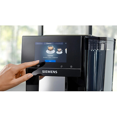Кавомашина Siemens, 2.4л, зерно+мелена, автомат.капуч, LED-дисплей, авторецептів -19, чорний