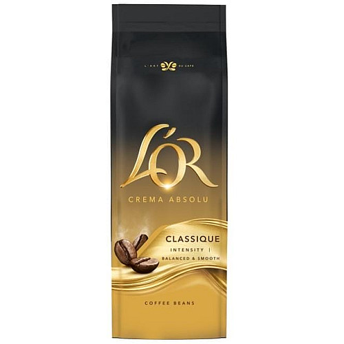 Кава L`OR зерна, 500г, Crema Absolute Classic, купаж арабіка/робуста