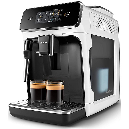 Кавомашина Philips Series 2300, 1.8л, зерно+мелена, дисплей, авторецептів -2, білий