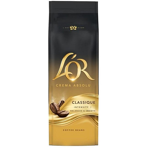 Кава L`OR зерна, 500г, Crema Absolute Classic, купаж арабіка/робуста