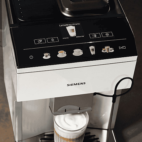 Кофемашина Siemens 1.9л, зерно+молотая, автомат.капучинатор, авторецептов - 10, белый