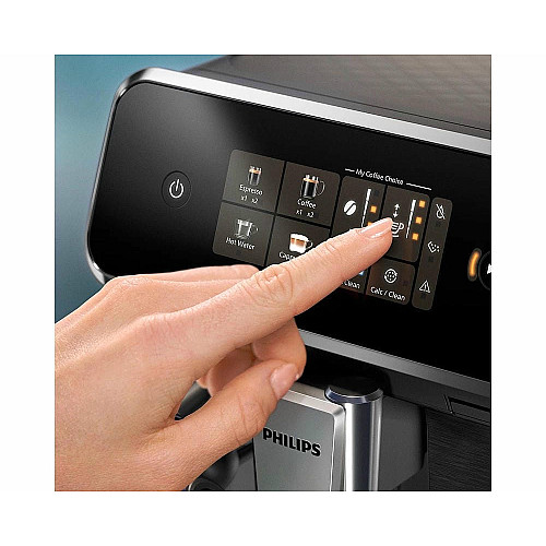 Кофемашина Philips Series 2300 LatteGo, 1.8л, зерно+молотая, автомат.капуч, дисплей, авторецептов -4, черный