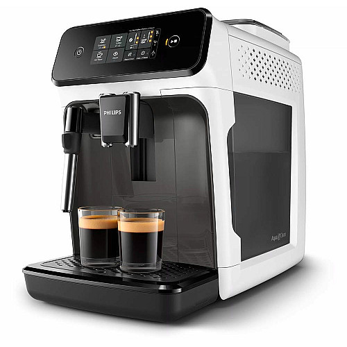 Кавомашина Philips Series 1200 1.8л, зерно + мелена, ручний капучинатор, авторецептів - 2, біло - чорний