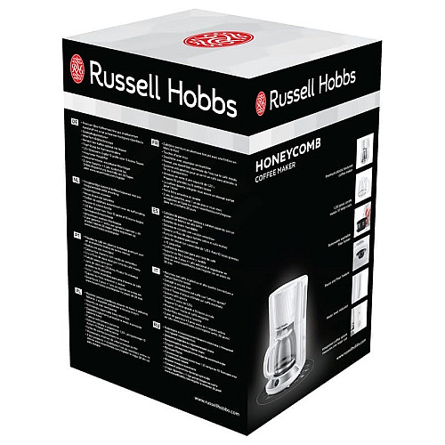 Кавоварка Russell Hobbs крапельна Honeycomb 1.25л, мелена, білий