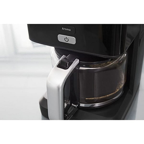 Кофеварка Tefal капельная Smart&light 1.25л, молотая, таймер включения, часы, черный