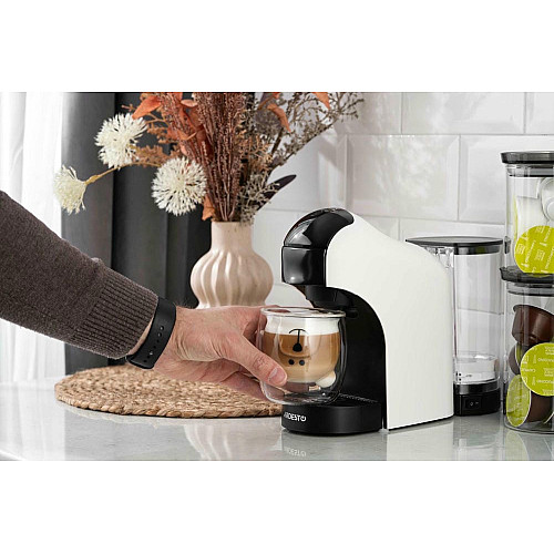 Кофеварка ARDESTO 3в1, 0.9л, капсулы Nespresso, Nescafe Dolce Gusto, молотый кофе, сенсорное управление, белый