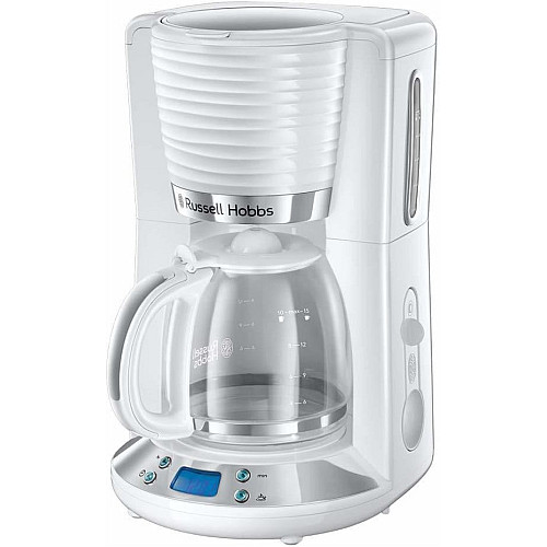 Кофеварка Russell Hobbs капельная Inspire 1,25л, молотая, 10 чашек, таймер выключения, белый