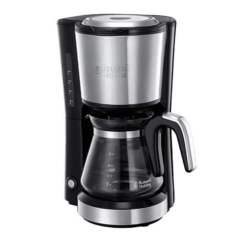 Кофеварка Russell Hobbs капельная Compact Home, 0.74л, молотая, черно-серебристый