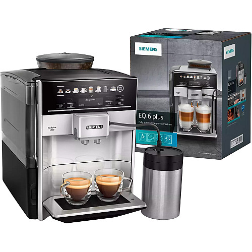 Кавомашина Siemens 1.7л, зерно + мелена, автомат.капучинатор, LED - дисплей, авторецептів - 8, чорно - срібний