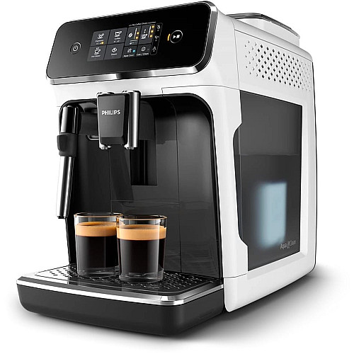 Кавомашина Philips Series 2300, 1.8л, зерно+мелена, дисплей, авторецептів -2, білий