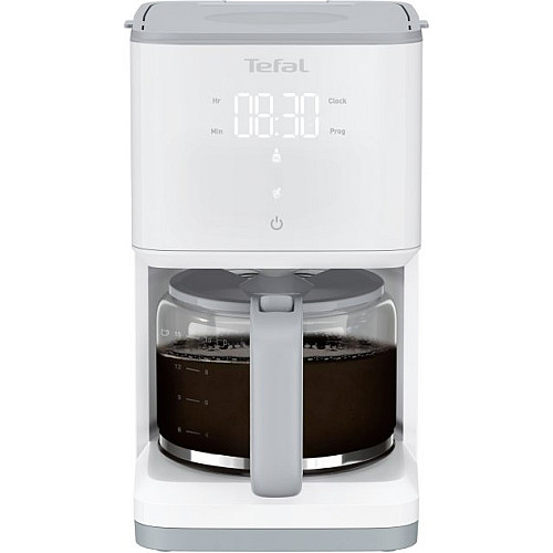 Кавоварка Tefal крапельна Sense 1.25л, мелена, LED-дисплей, сенсор.керування, білий