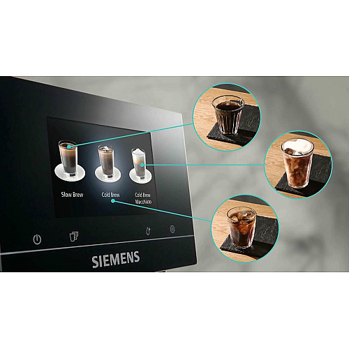 Кофемашина Siemens 2.4л, зерно+молотая, автомат.капучинатор, LED-дисплей, авторецептов - 20, черно-серебряный