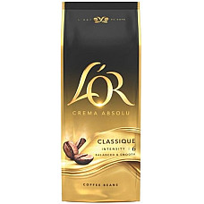 Кава L`OR зерна, 1000г, Crema Absolute Classic, купаж арабіка/робуста