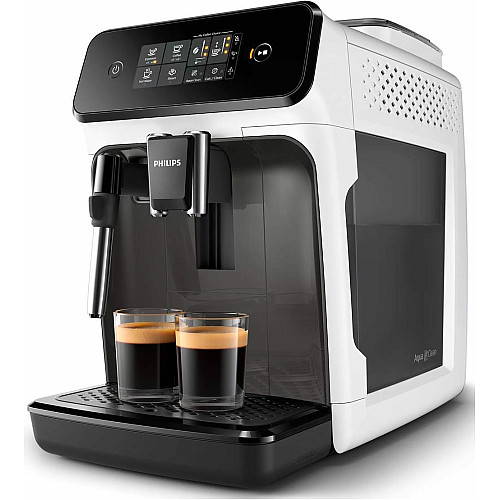 Кавомашина Philips Series 1200 1.8л, зерно + мелена, ручний капучинатор, авторецептів - 2, біло - чорний