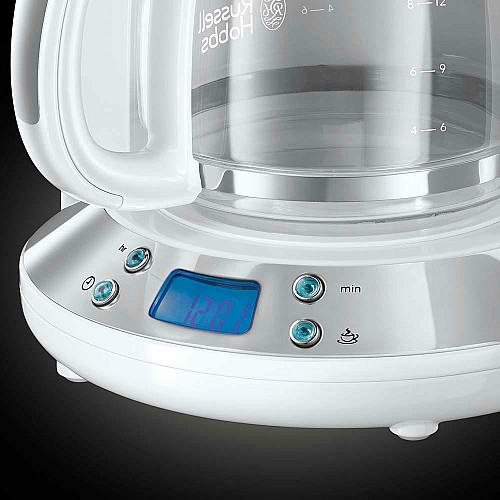 Кофеварка Russell Hobbs капельная Inspire 1,25л, молотая, 10 чашек, таймер выключения, белый