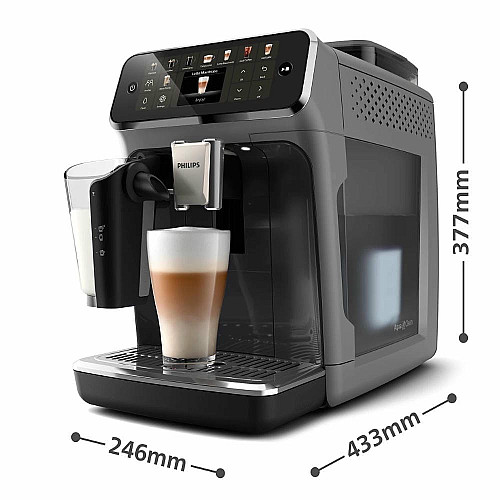 Кофемашина Philips Series 5500, 1.8л, зерно+молотая, автомат.капуч, дисплей, авторецептов -22, холодный кофе, серебристо-черный