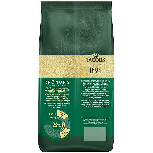 Кофе Jacobs зерна, 1000г, Kronung , купаж арабика/робуста