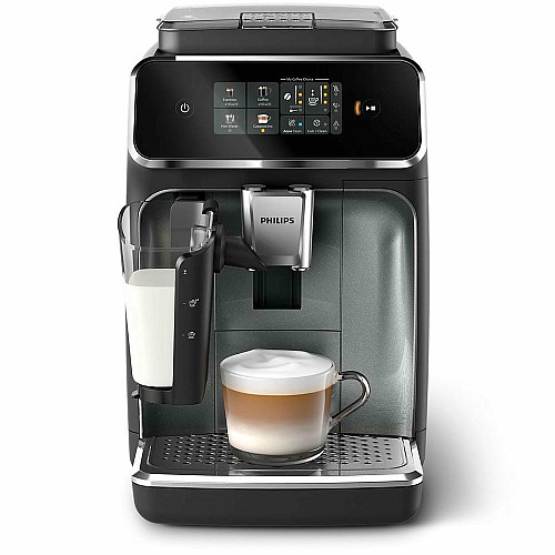 Кофемашина Philips Series 2300 LatteGo, 1.8л, зерно+молотая, автомат.капуч, дисплей, авторецептов -4, черный