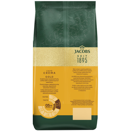 Кава Jacobs зерна, 1000г, Crema Gold, купаж арабіка/робуста