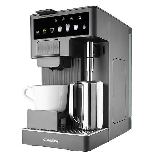Кавоварка Catler капсульна Renzo 1.6л, капсули, мелена кава, сенсорне керування, автоматичний капучинатор, сірий