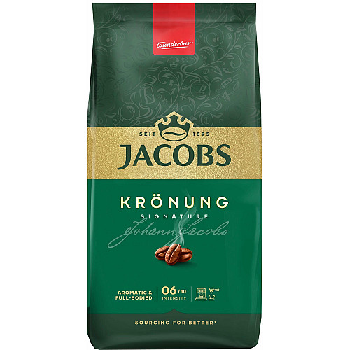 Кофе Jacobs зерна, 1000г, Kronung , купаж арабика/робуста