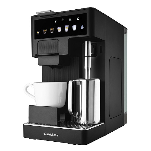 Кавоварка Catler капсульна Renzo 1.6л, капсули, мелена кава, сенсорне керування, автоматичний капучинатор, чорний