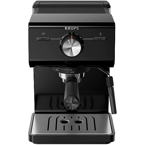 Кофеварка Krups рожковая Authentic C50 2л, молотая, ручной капучинатор, 15 бар, черный