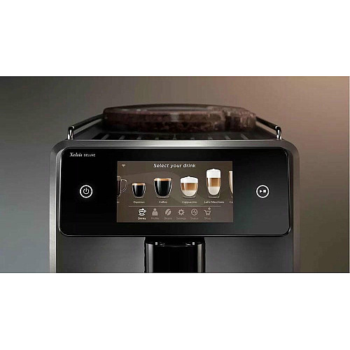 Кофемашина Saeco Xelsis Deluxe 1.7л, зерно+молотая, автомат.капучинатор, авторецептов - 22, черный