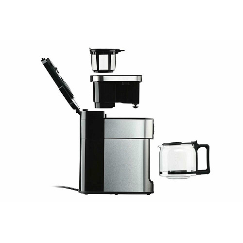 Кофеварка ARDESTO капельная Steel Collection 1.2л, зерно+молотая, дисплей, серебристо-черный