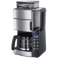 Кавоварка Russell Hobbs крапельна Grind and Brew, 1.25л, мелена, LED-дисплей, чорно-метал