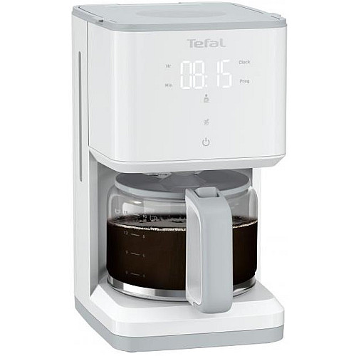Кавоварка Tefal крапельна Sense 1.25л, мелена, LED-дисплей, сенсор.керування, білий
