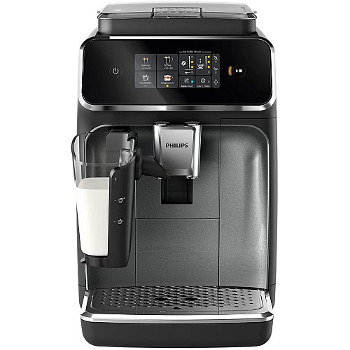 Кофемашина Philips Series 2300 LatteGo, 1.8л, зерно+молотая, автомат.капуч, дисплей, авторецептов -4, черный