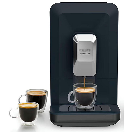 Кавомашина Krups My Coffee 1.5л, зерно, ОLED дисплей, авторецептів - 3, метал, чорний