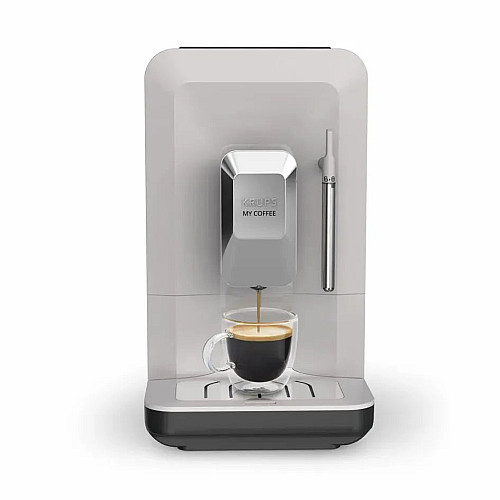 Кавомашина Krups My Coffee+ 1.5л, зерно, ОLED дисплей, авторецептів - 3, метал, сірий