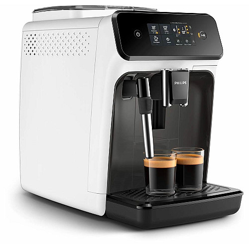 Кавомашина Philips Series 1200 1.8л, зерно + мелена, ручний капучинатор, авторецептів - 2, біло - чорний