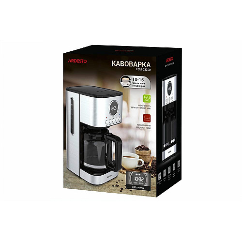 Кавоварка ARDESTO крапельна Steel Collection1.5л, мелена, сріблястий
