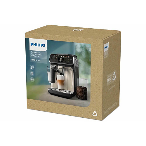 Кофемашина Philips Series 5500, 1.8л, зерно+молотая, автомат.капуч, дисплей, авторецептов -22, холодный кофе, серебристо-черный