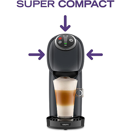 Кавоварка Krups капсульна Dolce Gusto Genio S Plus 0.8л, капсули, сенcорне керування, темно-сірий