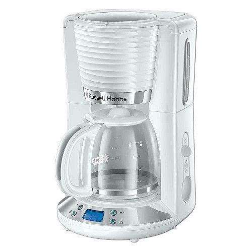 Кофеварка Russell Hobbs капельная Inspire 1,25л, молотая, 10 чашек, таймер выключения, белый