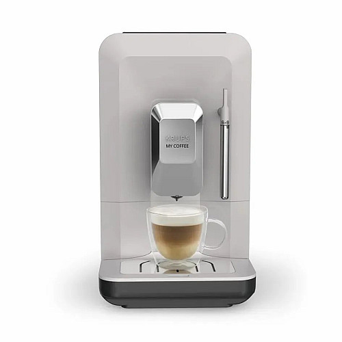 Кавомашина Krups My Coffee+ 1.5л, зерно, ОLED дисплей, авторецептів - 3, метал, сірий