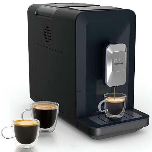 Кавомашина Krups My Coffee 1.5л, зерно, ОLED дисплей, авторецептів - 3, метал, чорний