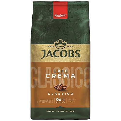 Кава Jacobs зерна, 1000г, Crema Classico, купаж арабіка/робуста