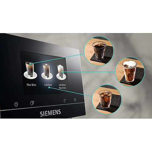 Кавомашина Siemens, 2.4л, зерно+мелена, автомат.капуч, LED-дисплей, авторецептів -19, чорний