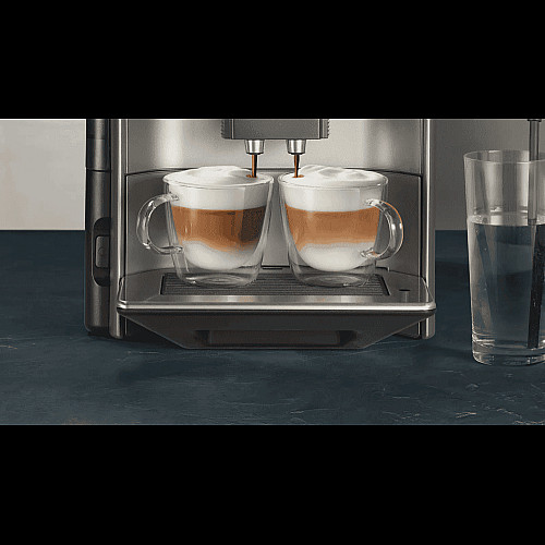 Кофемашина Siemens 1.7л, зерно+молотая, автомат.капучинатор, LED-дисплей, авторецептов - 12, черно-серебряный