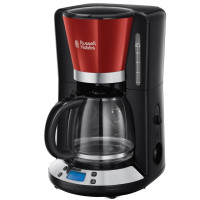 Кавоварка Russell Hobbs крапельна Colours Plus 1.25л, мелена, червоно-чорний