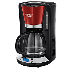 Кавоварка Russell Hobbs крапельна Colours Plus 1.25л, мелена, червоно-чорний