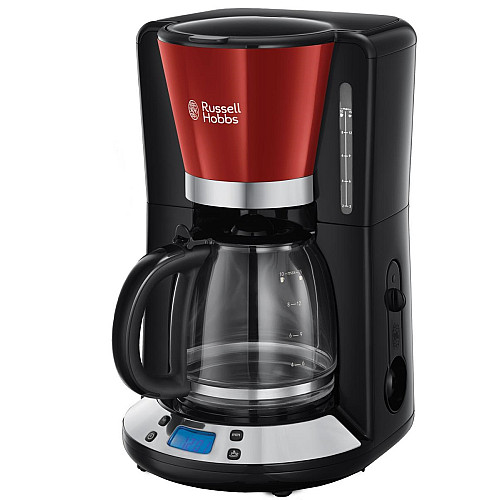 Кавоварка Russell Hobbs крапельна Colours Plus 1.25л, мелена, червоно-чорний