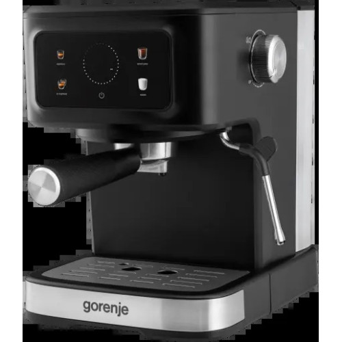 Кавоварка Gorenje ріжкова 1.5л, мелена, ручний капучинатор, чорний