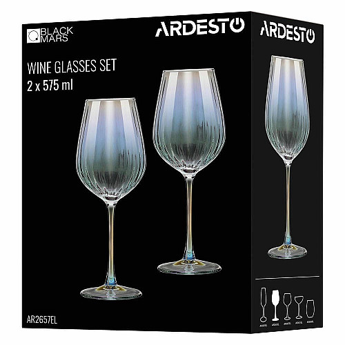 Набір келихів для вина ARDESTO Black Mars Zenith 575мл, 2шт, скло, прозорий