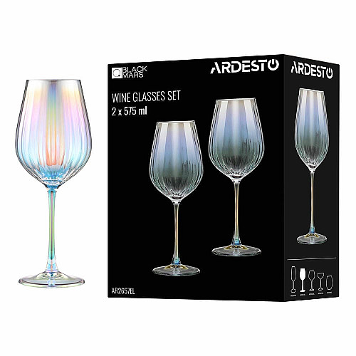 Набір келихів для вина ARDESTO Black Mars Zenith 575мл, 2шт, скло, прозорий